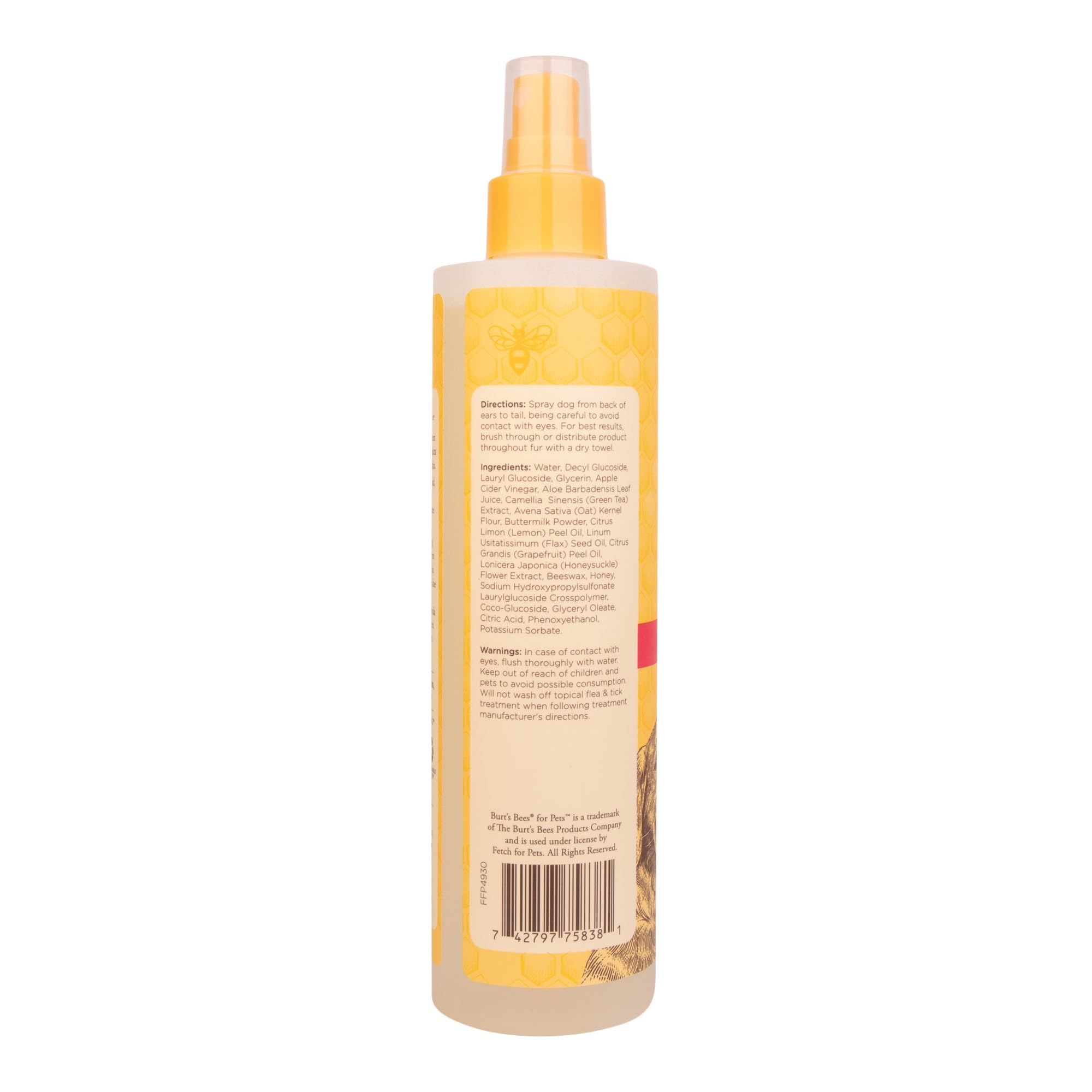 Burt's Bees for Pets Naturally Derived Hot Spot Spray for Dogs - Relieves & Soothes Dog Hot Spots - Made with Apple Cider Vinegar & Aloe Vera - Cruelty Free, 10 Oz - 2 Pack