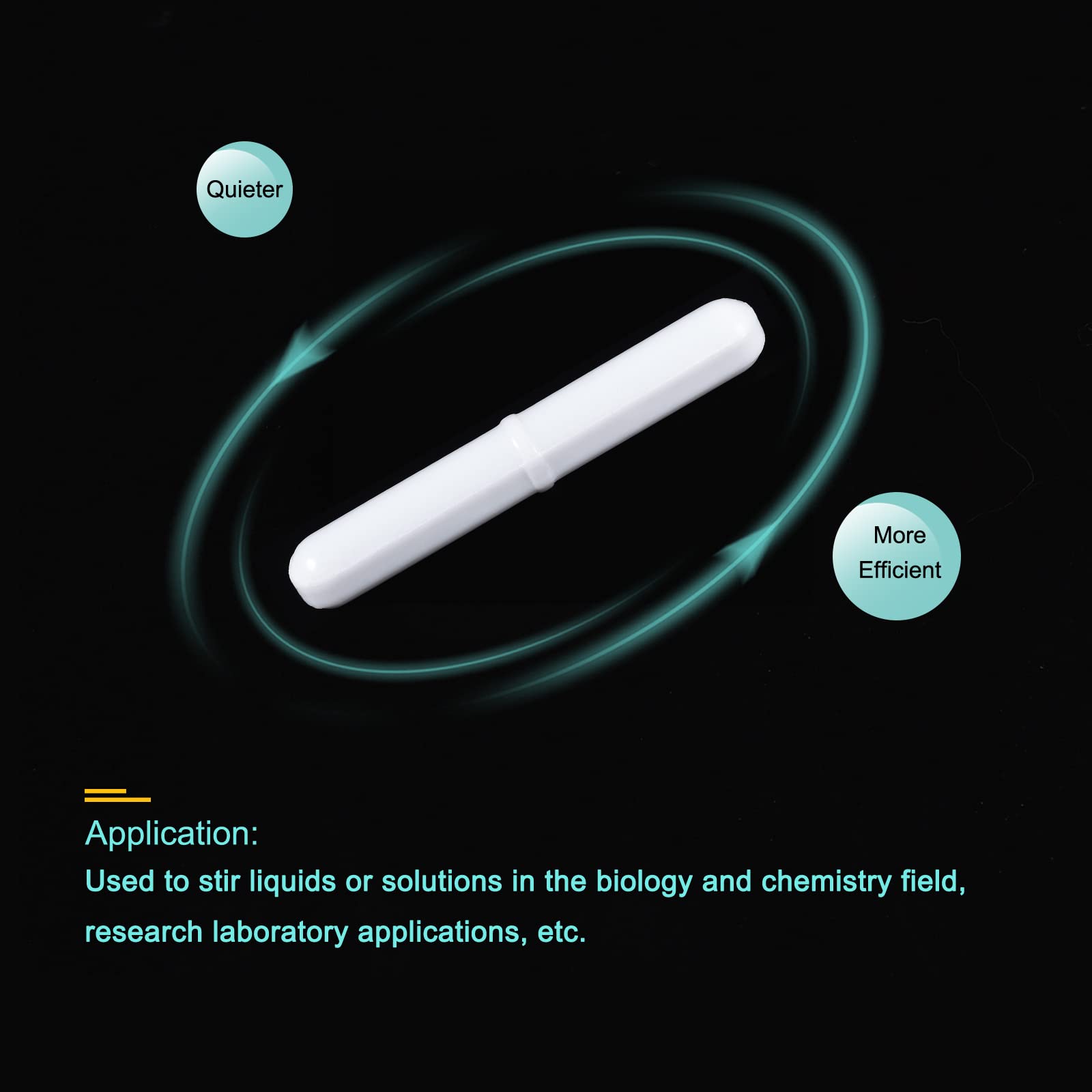 MECCANIXITY Magnetic Stirrer Mixer Stir Bar Rod 70mm(2.76") x10mm with Ring Shape Coating Magnet White for Laboratory 2Pcs