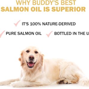 Buddy's Best Salmon Oil for Dogs 1 Gallon (128 Oz) Pump Bottle 100% Pure Norwegian Virtually Odorless Fish Oil