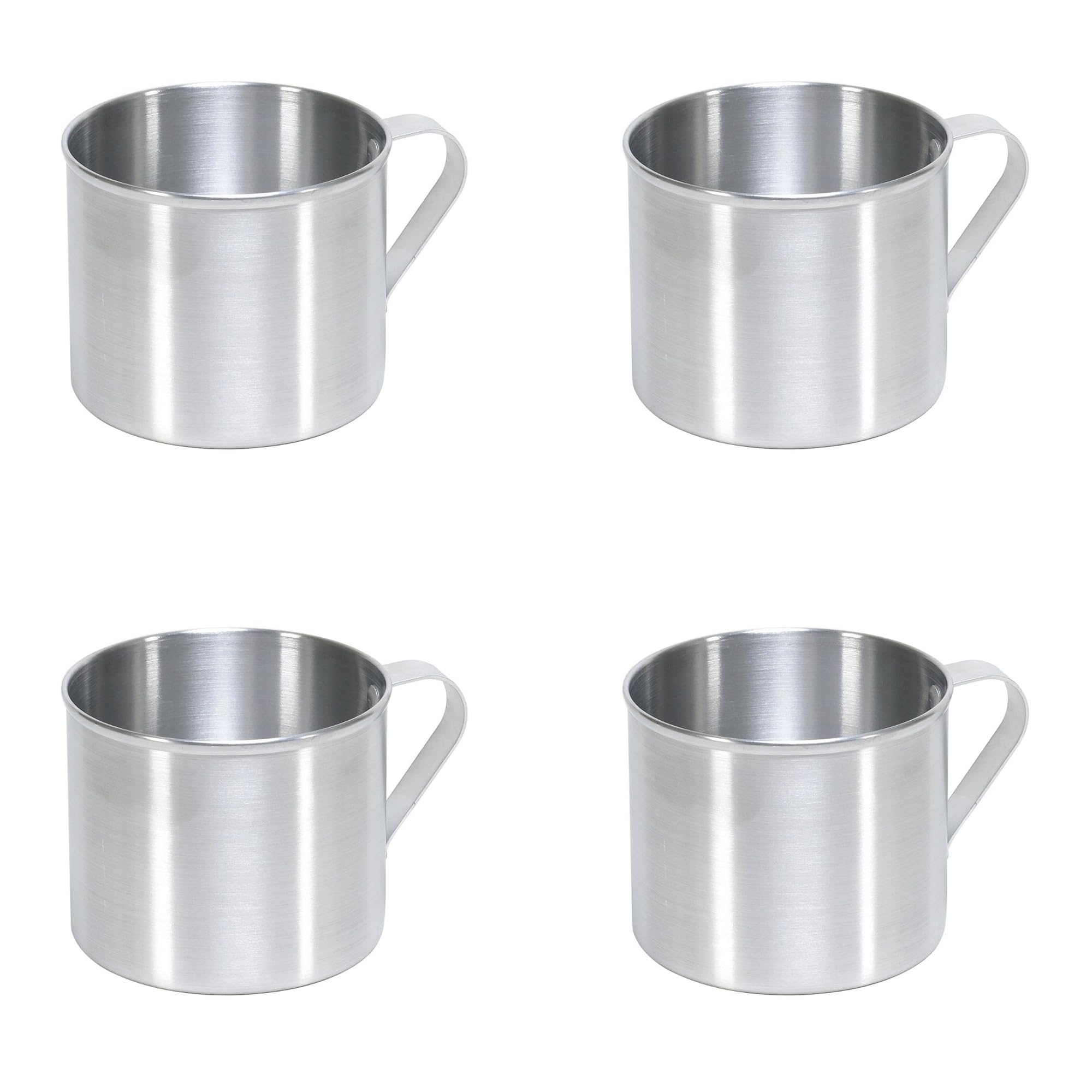 IMUSA 4 Pack 0.7 Quart Aluminum Mug for Stovetop Use or Camping, Silver