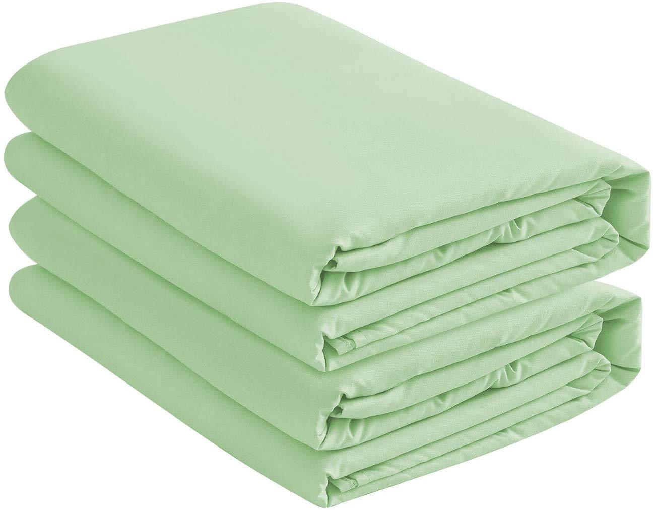 Microfiber 2 Twin Fitted Bottom Bed Sheets (2-Pack) 1800 Ultra Soft and Comfy - 39" x 75" Great for Kids Room, Guest Room, Dorms, Camps, Twin Beds (Twin, Sage Green)