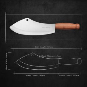 DRAGON RIOT MEN WITH THE POT Butcher Knife With Sheath Meat and Vegetable Cleaver Knife for Kitchen or Camping Christmas Gifts for Men Father