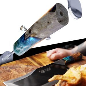 Dalstrong Massive Cleaver Knife - 9 inch - 'The Ravager' - Valhalla Series - 7CR17MOV HC Steel Kitchen Knife - Celestial Resin & Wood Handle - Razor Sharp Meat Cutting Knife - w/Sheath