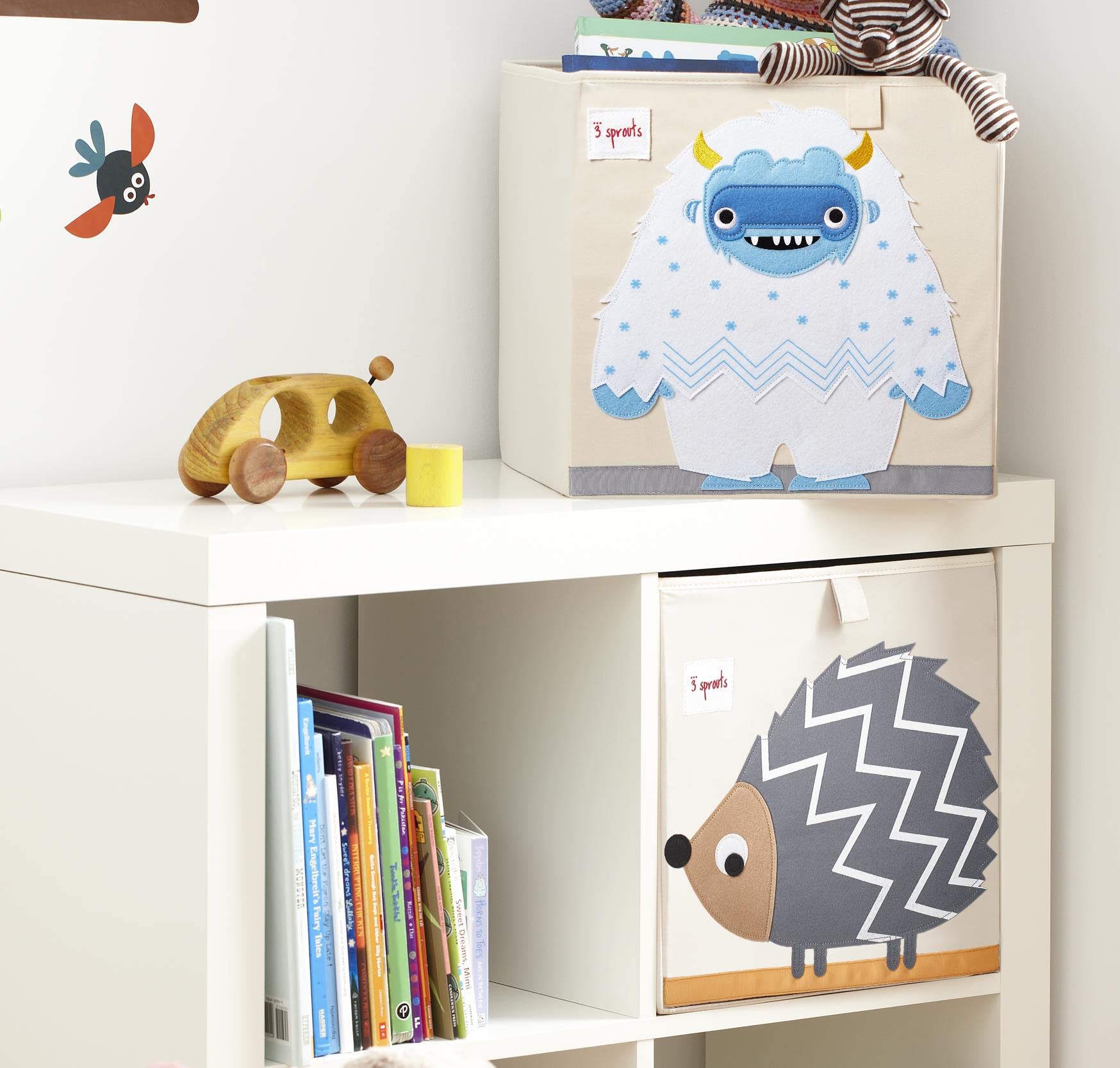 3 Sprouts Toy Storage Organizer: Toy Box Cube Organizer for Playroom, Nursery - Foldable Storage Bin - Yeti