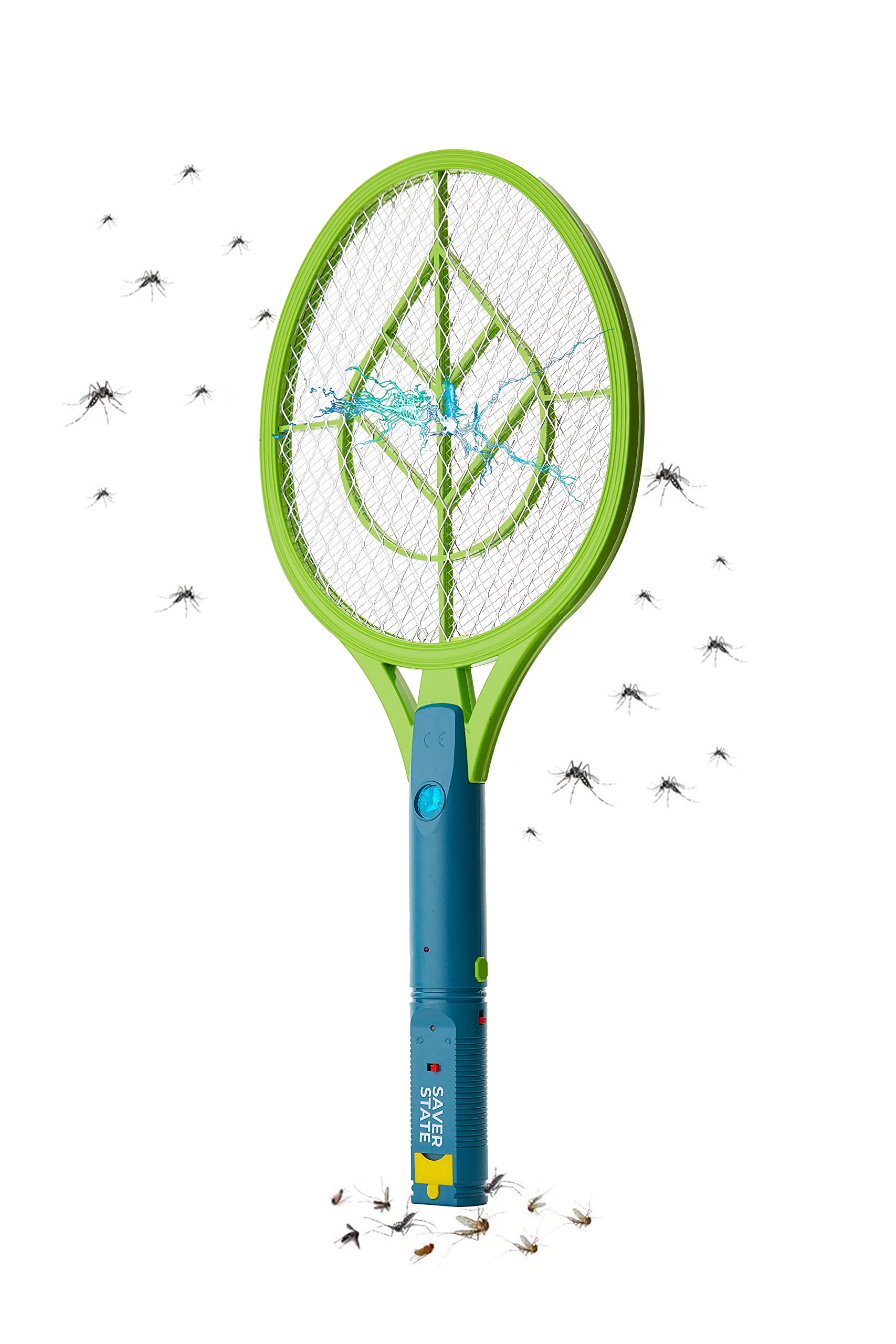 SWAT IT! Handheld Bug Zapper Racket, Rechargeable Electronic Fly Swatter Zapper, 4000 Volt, USB Charging Cable, 2 Pack (Mini)