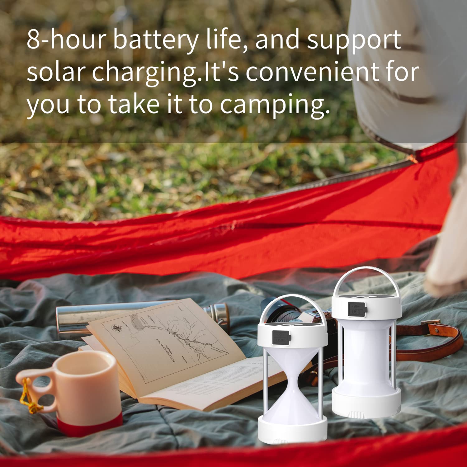 Camping Lantern Solar Rechargeable with Phone Charger,Mukkuri LED Lantern Flashlight 2 Power Supply Modes Survival Kit for Emergency, Hurricane,