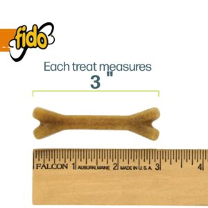 Fido Bones for Dogs, Dental Chews - 100 Delicious Mini Treats, Made in The USA - Mini Dog Dental Chews to Support Your Dog’s Health (Doozie Bone Peanut Flavor)