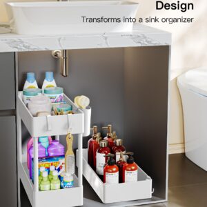 Pipishell Slim Storage Cart with Wheels, Bathroom Cart Organizer Small, Rolling Cart for Bathroom, Laundry Room, Kitchen, Narrow Space, White PIUC04W, 7.08/''D X 15.7/''W X 25.2/''H