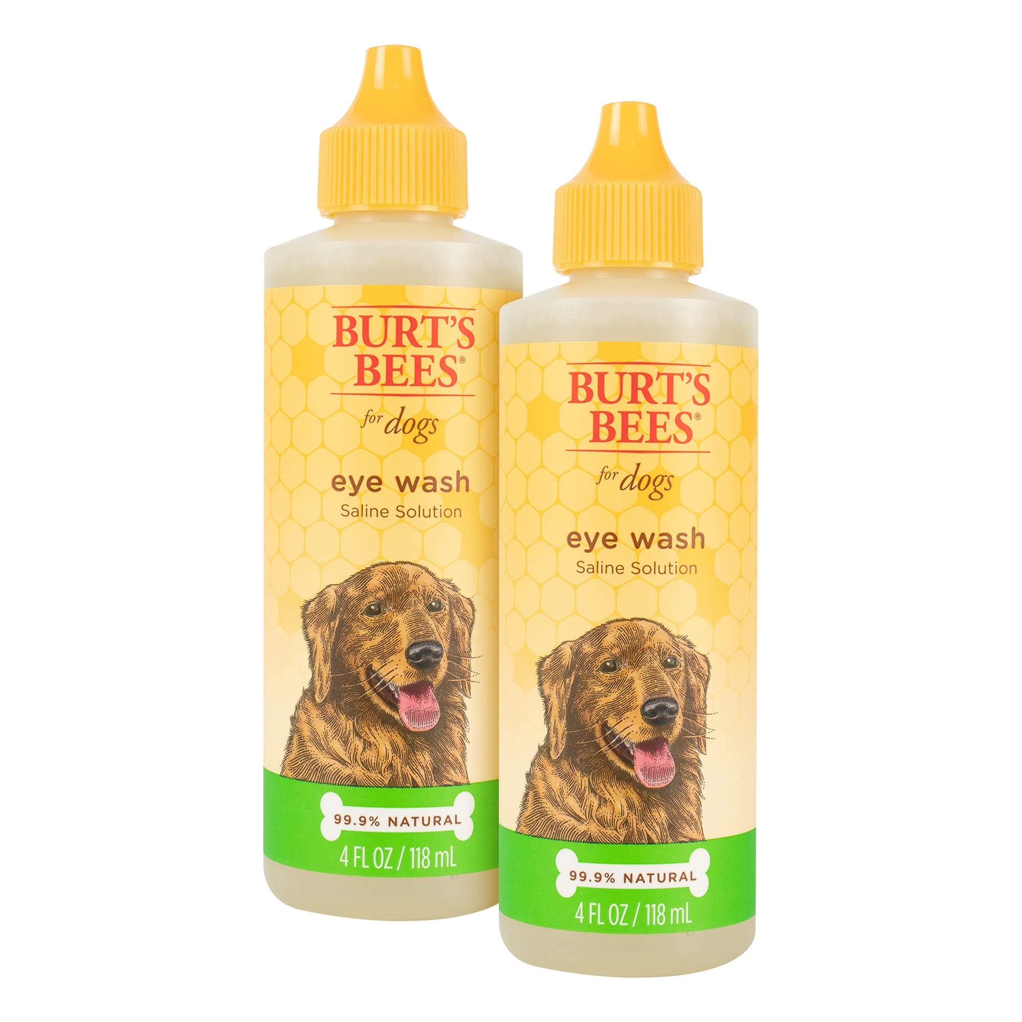 Burt's Bees for Dogs Naturally Derived Eye Wash with Saline Solution - Eye Wash Drops for All Dogs and Puppies - Effective Eye Cleaner and Eye Wash for Dogs - 4 Oz - 2 Pack