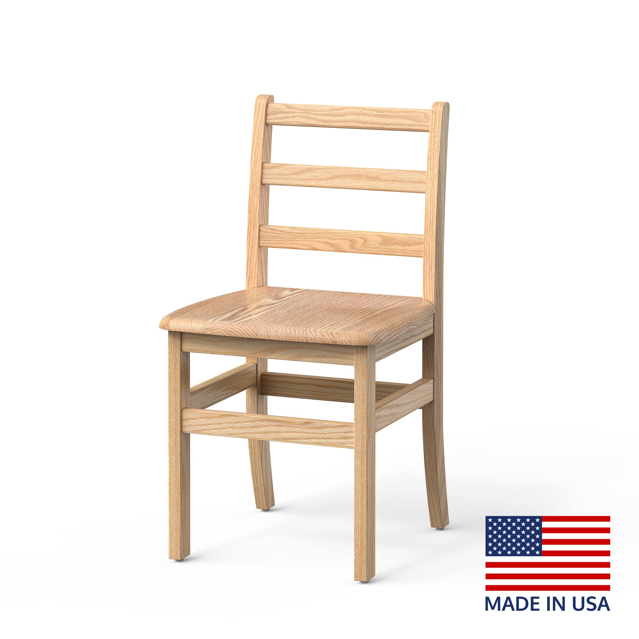 Foundations Little Scholars 16"; 2 Pack Kids Wooden School Chairs - Durable Red Oak Fully- Assembled - Kid Chairs for Daycare and Classrooms, Made in USA