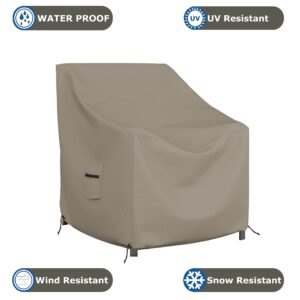 Covers & all Outdoor Chair Cover, 12 Oz Waterproof UV & Weather Resistant Patio Furniture Sofa Cover for Outdoor Outside Seating Lawn Garden, with Air Vents & Drawstrings (31"L x 35"W x 38"H, Beige)