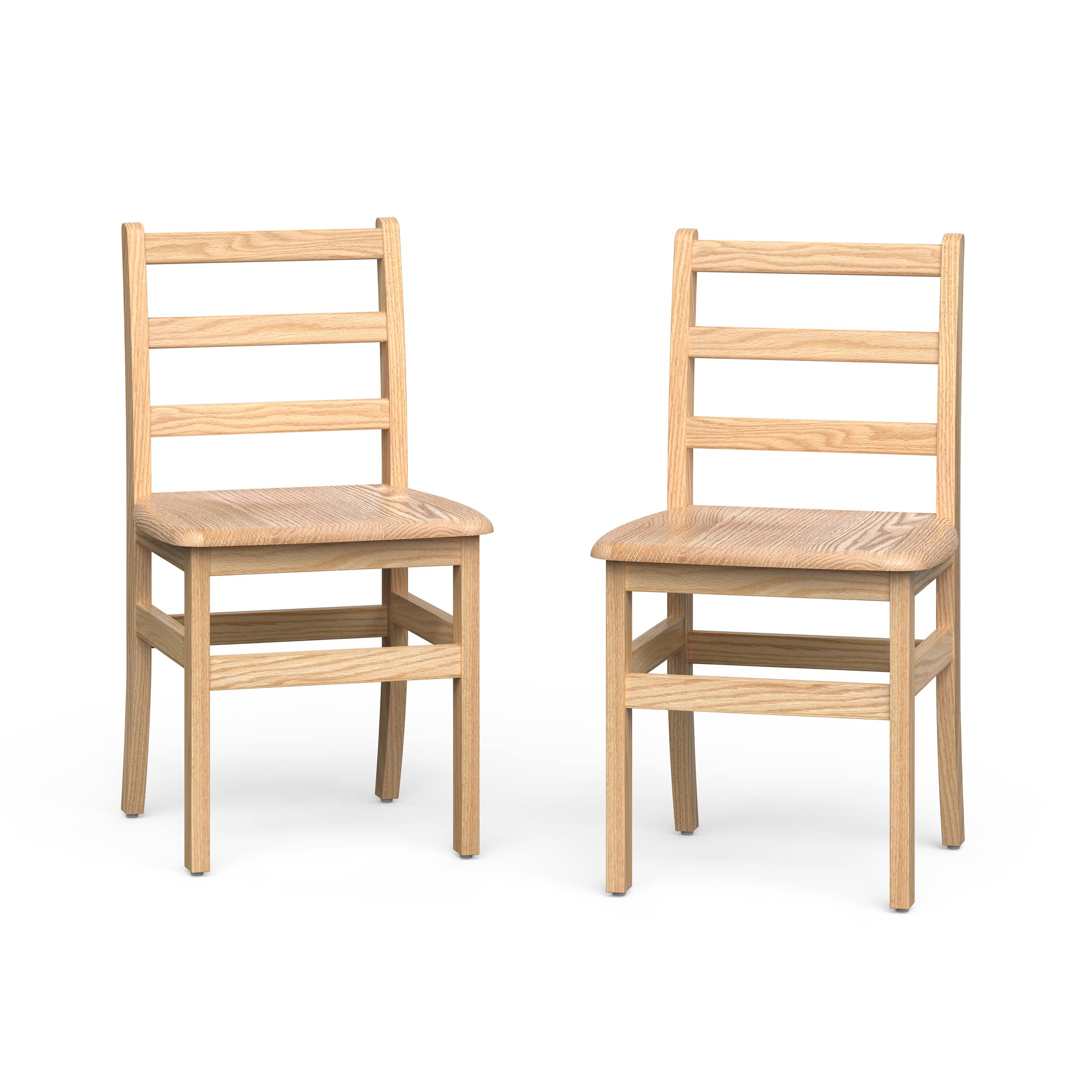 Foundations Little Scholars 16"; 2 Pack Kids Wooden School Chairs - Durable Red Oak Fully- Assembled - Kid Chairs for Daycare and Classrooms, Made in USA