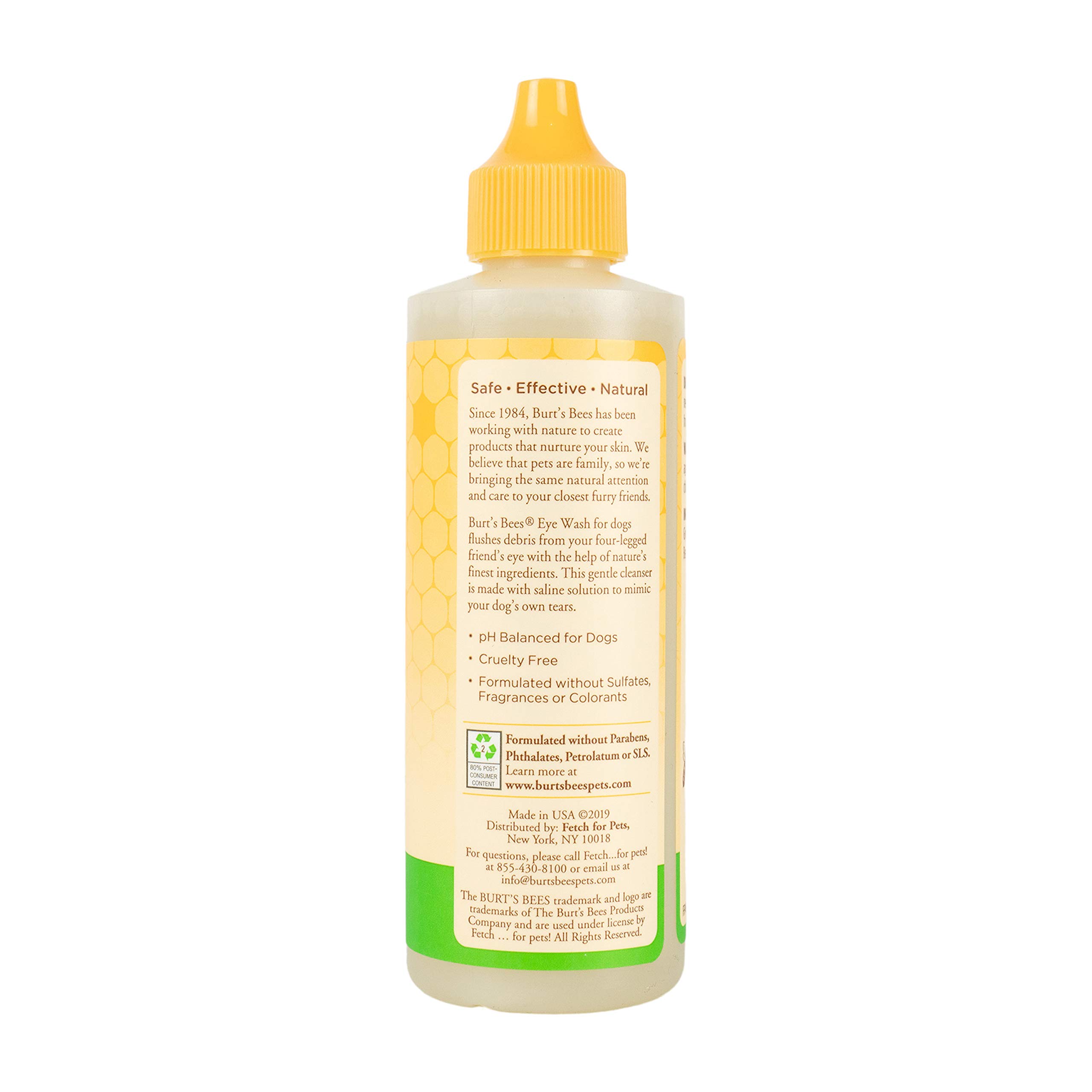 Burt's Bees for Dogs Naturally Derived Eye Wash with Saline Solution - Eye Wash Drops for All Dogs and Puppies - Effective Eye Cleaner and Eye Wash for Dogs - 4 Oz - 2 Pack