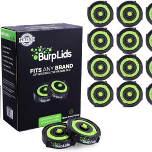 Burp Lids 14 Pack Curing Kit With NEW AUTO PUMP - Fits All Wide Mouth Mason Jar Containers - A Home Harvesting Essential. 14 lids + Electric Auto Pump. Vacuum sealed for successful cure