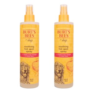 burt's bees for pets naturally derived hot spot spray for dogs - relieves & soothes dog hot spots - made with apple cider vinegar & aloe vera - cruelty free, 10 oz - 2 pack