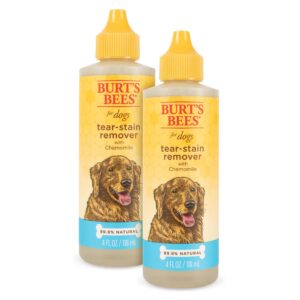 burt's bees for pets tear stain remover for dogs with chamomile - puppy & dog tear stain remover - cruelty free, formulated without sulfates and parabens, ph balanced for dogs, 4 ounces - 2 pack