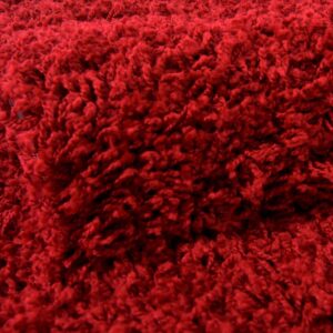 Rugs.com - Über Cozy Solid Shag Collection Rug – 3' x 5' Oval Cherry Red Shag Rug Perfect for Living Rooms, Large Dining Rooms, Open Floorplans