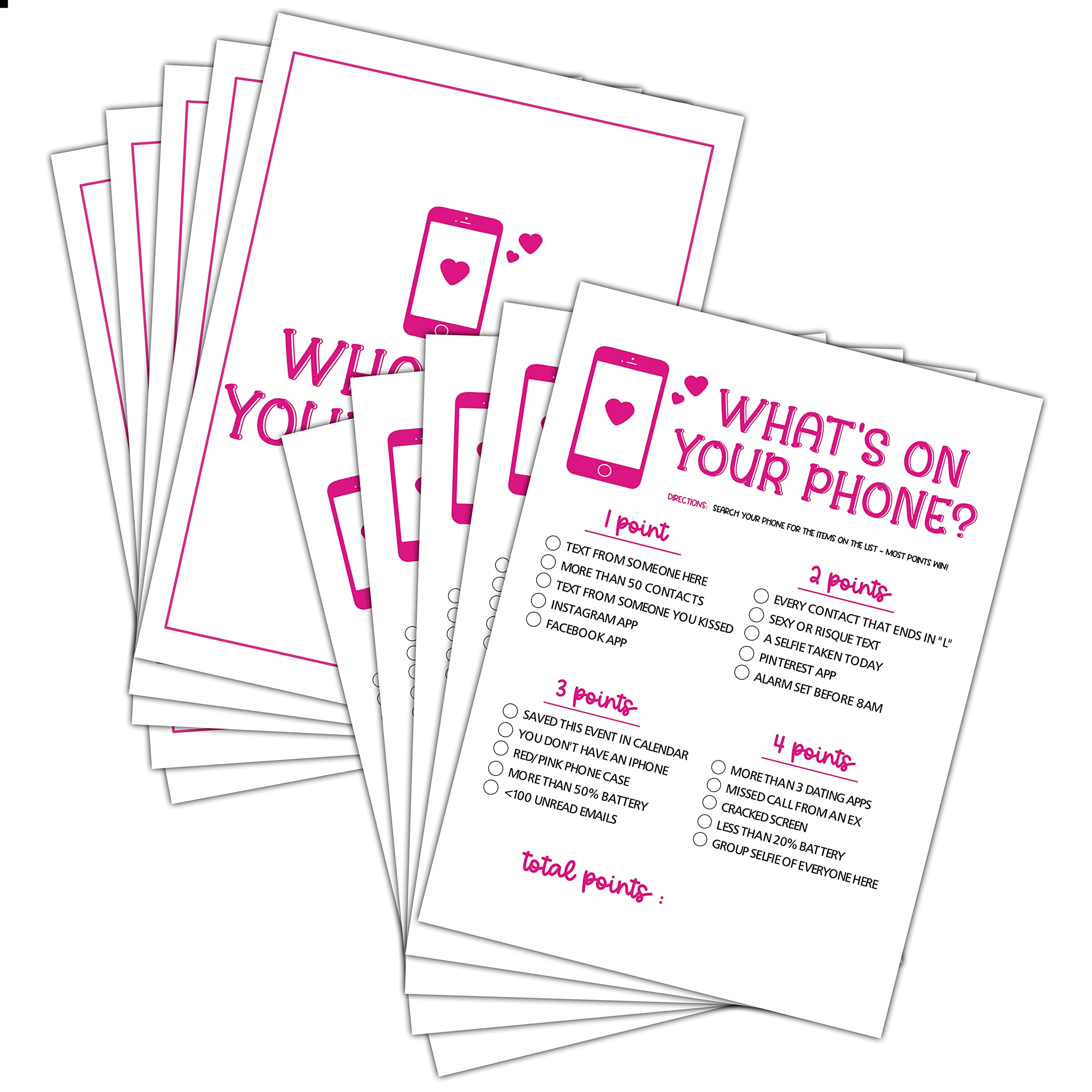 Girls Night Party Game - Ladies Night Party Games - What's On Your Phone Game Pack - Fun Girls Night In/Girls Night On - Bridal Shower or Bachelorette Party Game - Games for Adults - 30 Game Cards