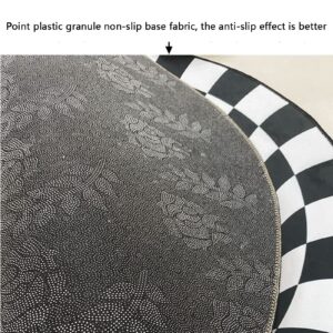 Optical Illusion Rug 3D, Black White Checkeredboard Realistic Trippy Vortex Funny Non-Slip Carpet Round Rugs for Living Room Bedroom Kitchen 23 inch