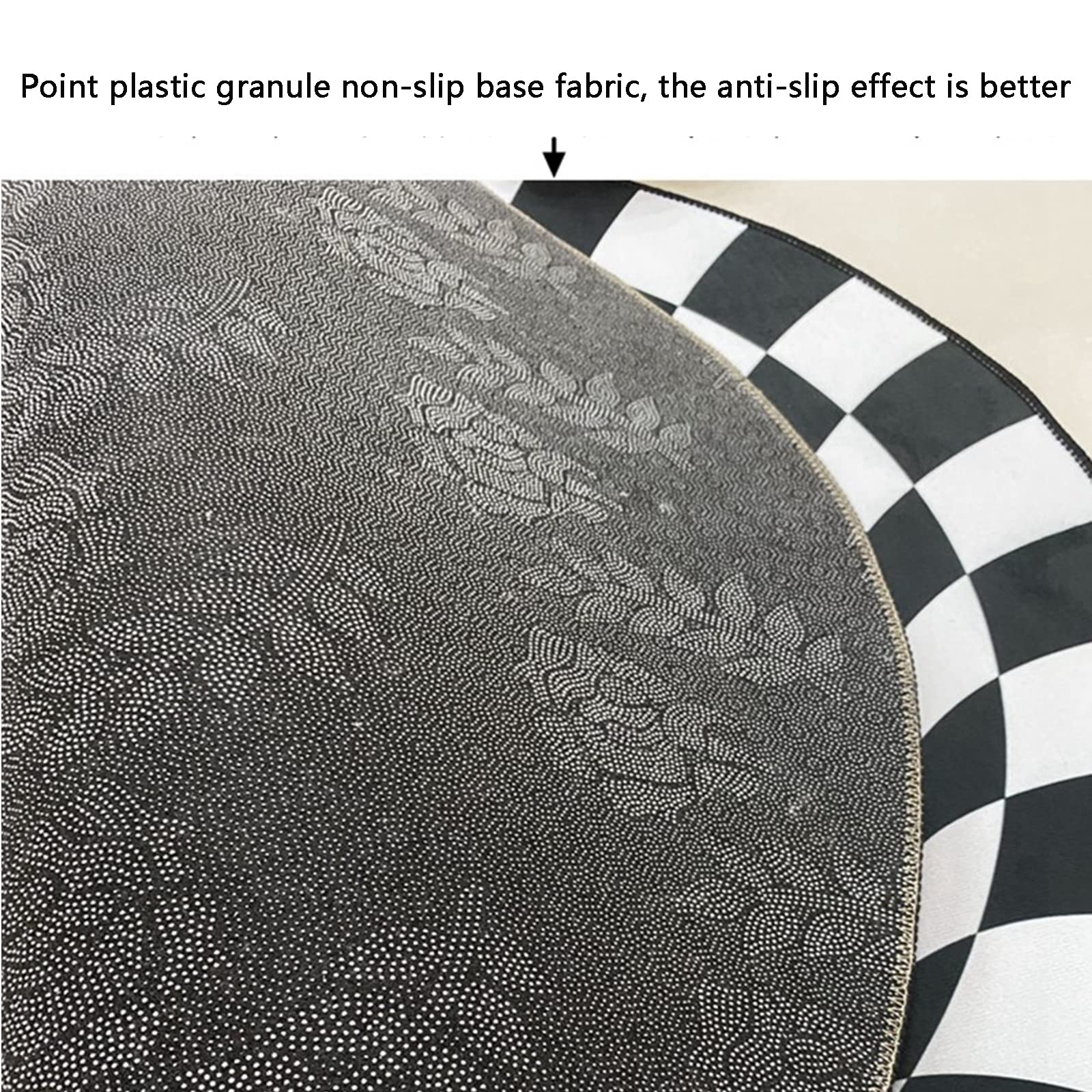 Optical Illusion Rug 3D, Black White Checkeredboard Realistic Trippy Vortex Funny Non-Slip Carpet Round Rugs for Living Room Bedroom Kitchen 23 inch