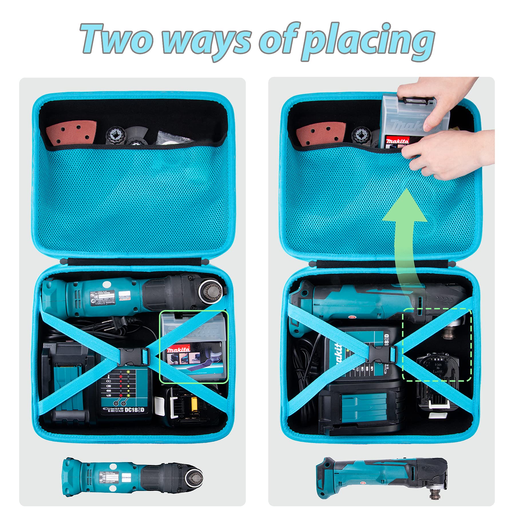 Aenllosi Organizer Carrying Case Replacement For Makita XMT03Z 18V LXT Lithium-Ion Cordless Multi-Tool