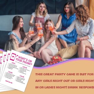 Girls Night Party Game - Ladies Night Party Games - What's On Your Phone Game Pack - Fun Girls Night In/Girls Night On - Bridal Shower or Bachelorette Party Game - Games for Adults - 30 Game Cards