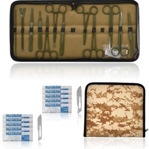 OdontoMed2011 Student Kit- First Aid Kit 24 Pcs Advanced Lab Student Kit for Anatomy & Biology Students Lab Veterinary Botany Stainless Steel Instruments & 11 Bonus Scalpel Handle MLT-01