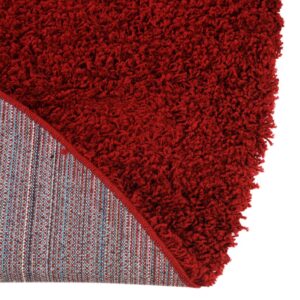 Rugs.com - Über Cozy Solid Shag Collection Rug – 3' x 5' Oval Cherry Red Shag Rug Perfect for Living Rooms, Large Dining Rooms, Open Floorplans