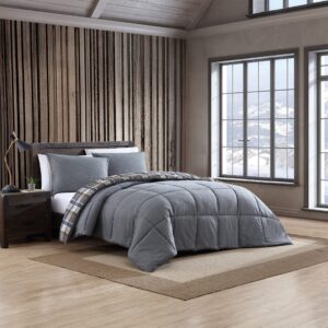 Eddie Bauer - Queen Duvet Cover Set, Reversible Bedding with Matching Shams, Stain Resistant Home Decor (Richmond Grey, Queen)