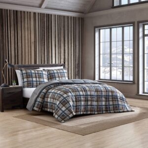 Eddie Bauer - Queen Duvet Cover Set, Reversible Bedding with Matching Shams, Stain Resistant Home Decor (Richmond Grey, Queen)