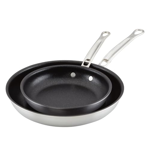 Thomas Keller Insignia by Hestan - Stainless Steel Frying Pan Set with TITUM Nonstick System, Induction Cooktop Compatible, Made without PFOAs (8.5" & 11")