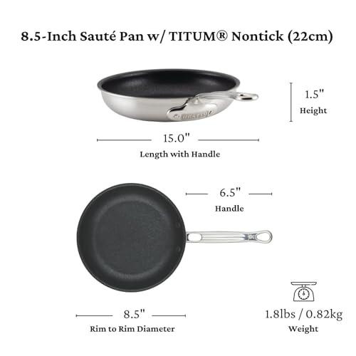 Thomas Keller Insignia by Hestan - Stainless Steel Frying Pan Set with TITUM Nonstick System, Induction Cooktop Compatible, Made without PFOAs (8.5" & 11")