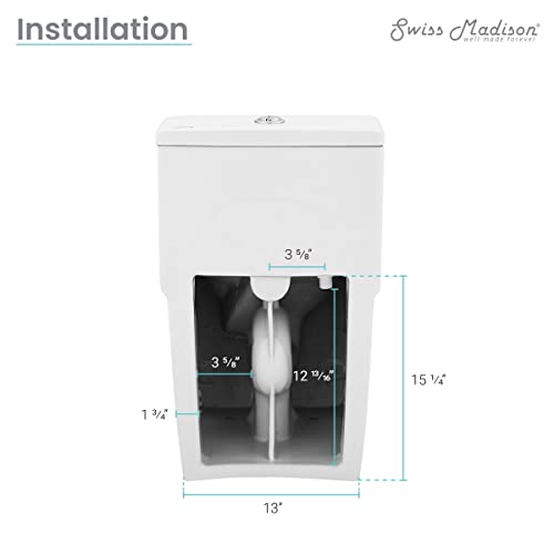 Swiss Madison Well Made Forever SM-1T259, Arles One-Piece Elongated Toilet Vortex Dual-Flush 0.8/1.18 gpf