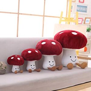 FJZFING Cute Mushroom Plush Kawaii Smile Doll Mushroom Plushie Stuffed Animals Pillow Gifts for Kids Red 7.9 inches