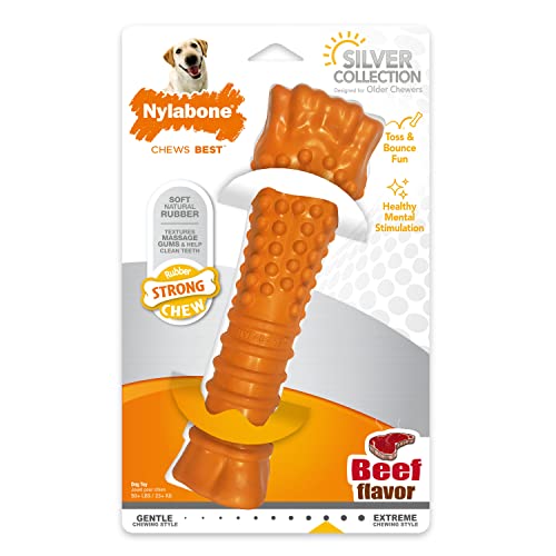 Nylabone Strong Chew Silver Collection Chew Toy for Senior Dogs, Beef Flavor, X-Large/Souper (1 Count)