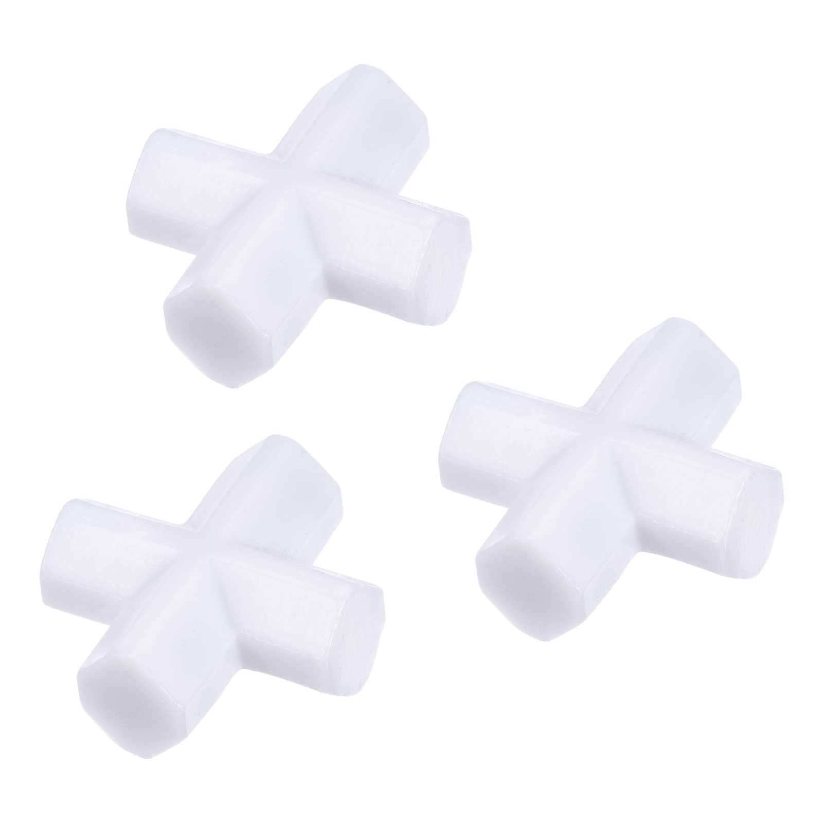 MECCANIXITY Magnetic Stirrer Mixer Stir Bar Rod 25mm(1") Cross Shape Coating Magnet White for Laboratory 3Pcs