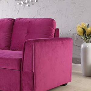 Legend Vansen 91''Velvet Sofa Chaise Storage Reversible L-Shape Sleeper Sectional,Sofabed,Seelper, Apt, Violet