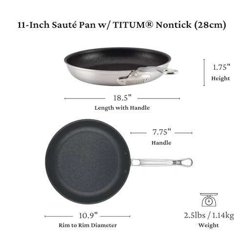 Thomas Keller Insignia by Hestan - Stainless Steel Frying Pan Set with TITUM Nonstick System, Induction Cooktop Compatible, Made without PFOAs (8.5" & 11")