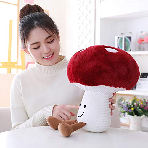 FJZFING Cute Mushroom Plush Kawaii Smile Doll Mushroom Plushie Stuffed Animals Pillow Gifts for Kids Red 7.9 inches