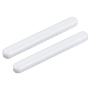 meccanixity magnetic stirrer mixer stir bar rod 80mm(3.15") x10mm cylinder shape coating magnet white for laboratory 2pcs