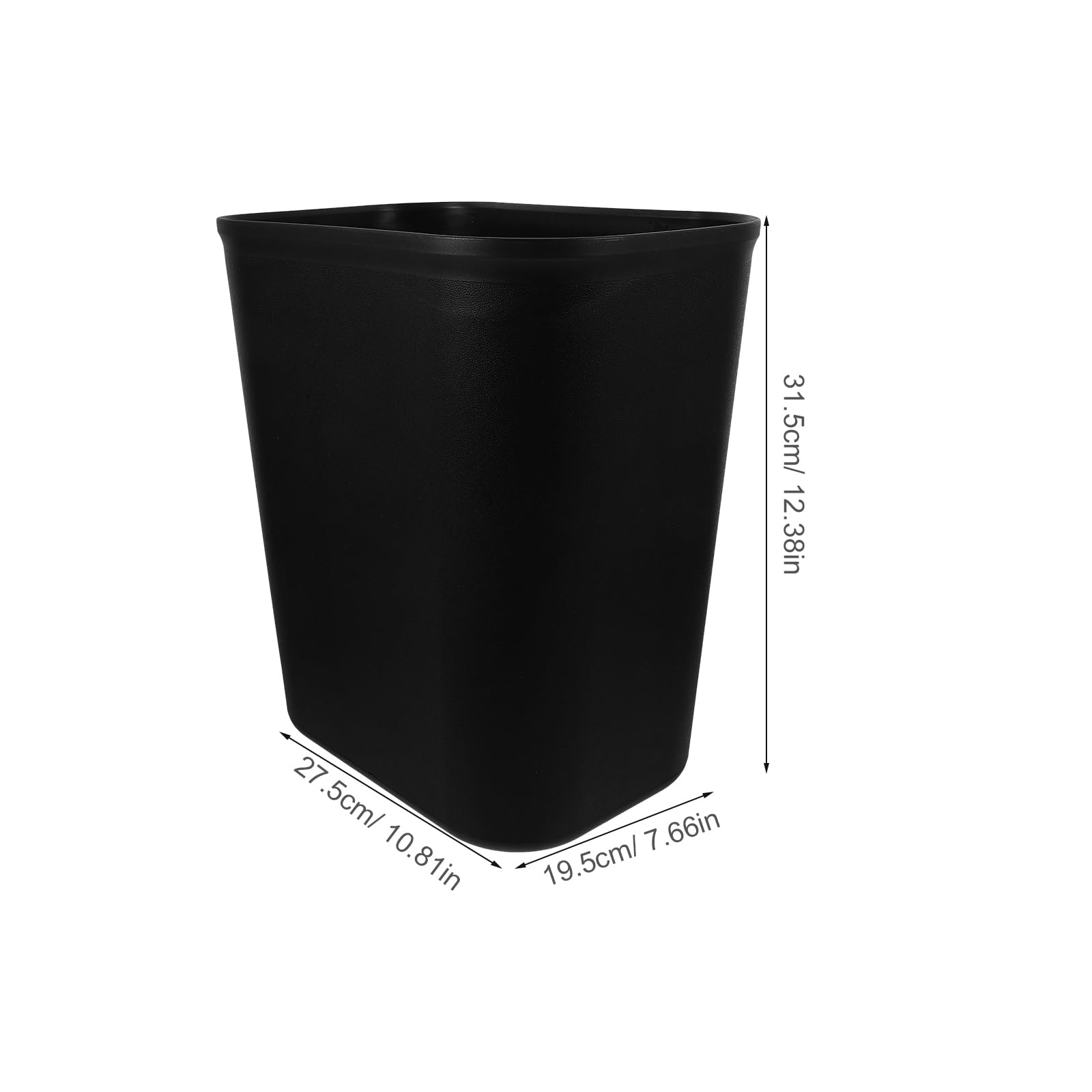 POPETPOP Small Trash Can Plastic Wastebasket : Square Garbage Can Trash Bin Rubbish Bucket - Garbage Container Basket Slim Waste Basket for Bathroom Kitchen Office, 14L