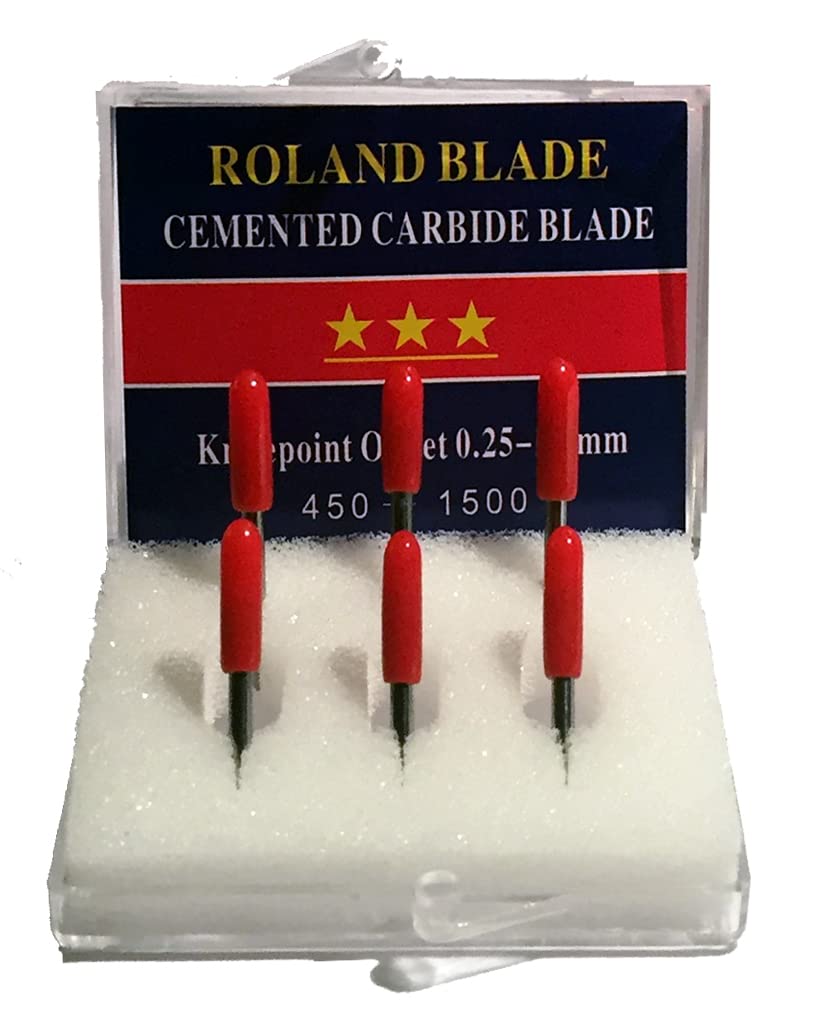 6-Pack 45 Degree Standard Angle Sign Making Vinyl Sign Plotter Knife Blade Replacement cemented Carbide Set Compatible with Roland Refine US Cutter Bridge MH