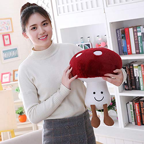 FJZFING Cute Mushroom Plush Kawaii Smile Doll Mushroom Plushie Stuffed Animals Pillow Gifts for Kids Red 7.9 inches