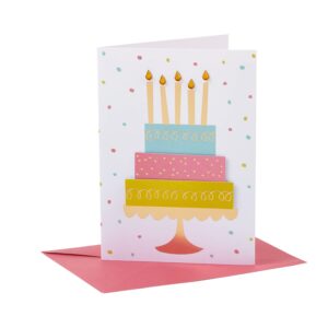 ACBOWE Happy Birthday Card for Woman, Handmade 3D Birthday Cake Birthday Card for Mom with Pink Envelopes and Golden Embossed Fireproof Paint Seal Sticker. 4.75'' x 6.75''