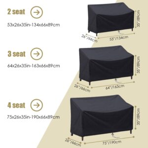 Gicov Patio Loveseat Cover Waterproof Sectional Sofa Couch Bench Cover Heavy Duty Outdoor Furniture Cover with Drawstring for Lawn Garden Indoor Furniture