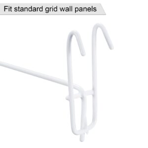 MECCANIXITY Grid Wall Display Hooks Store Garage Storage Wall Organizers 4 Inch White, Pack of 10