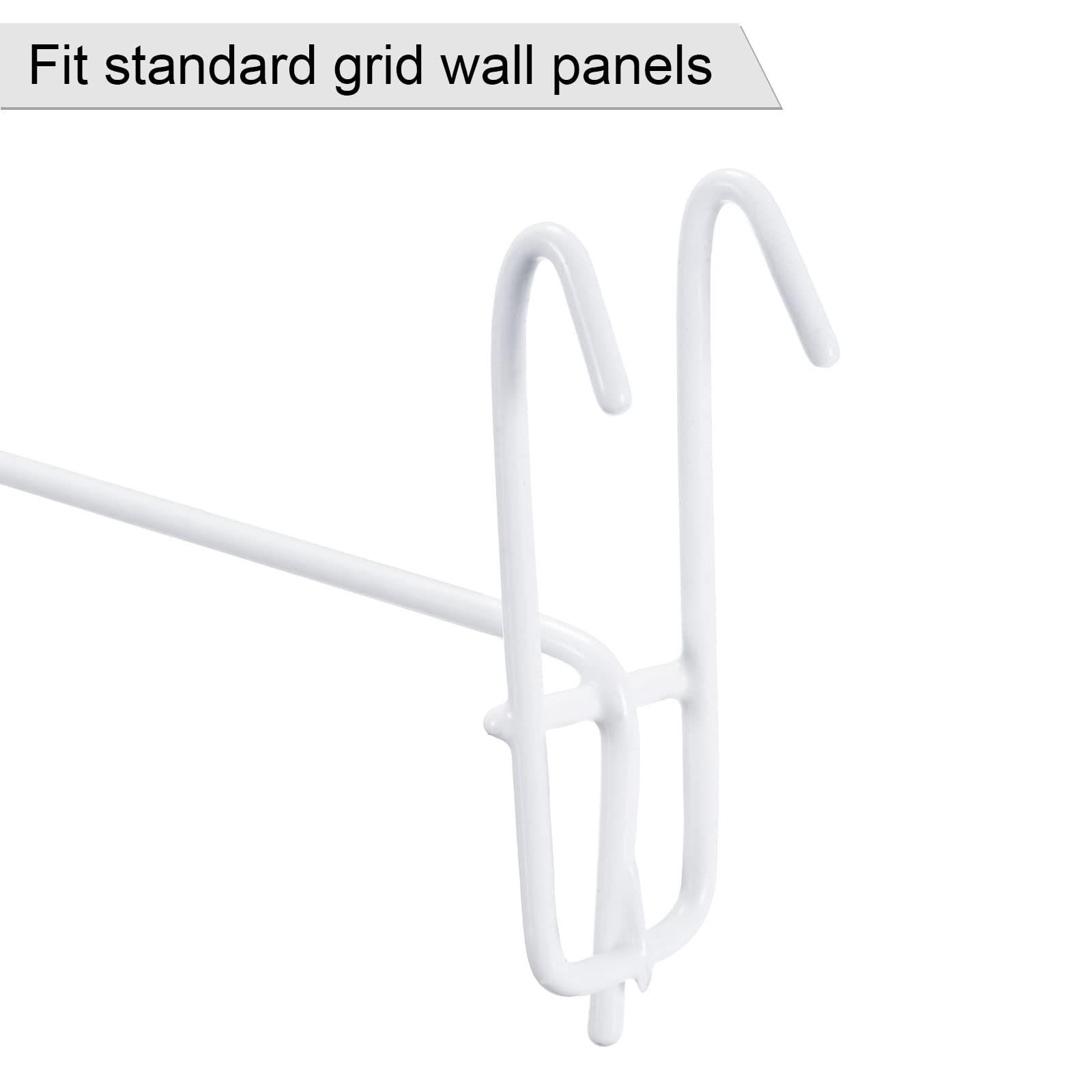 MECCANIXITY Grid Wall Display Hooks Store Garage Storage Wall Organizers 4 Inch White, Pack of 10