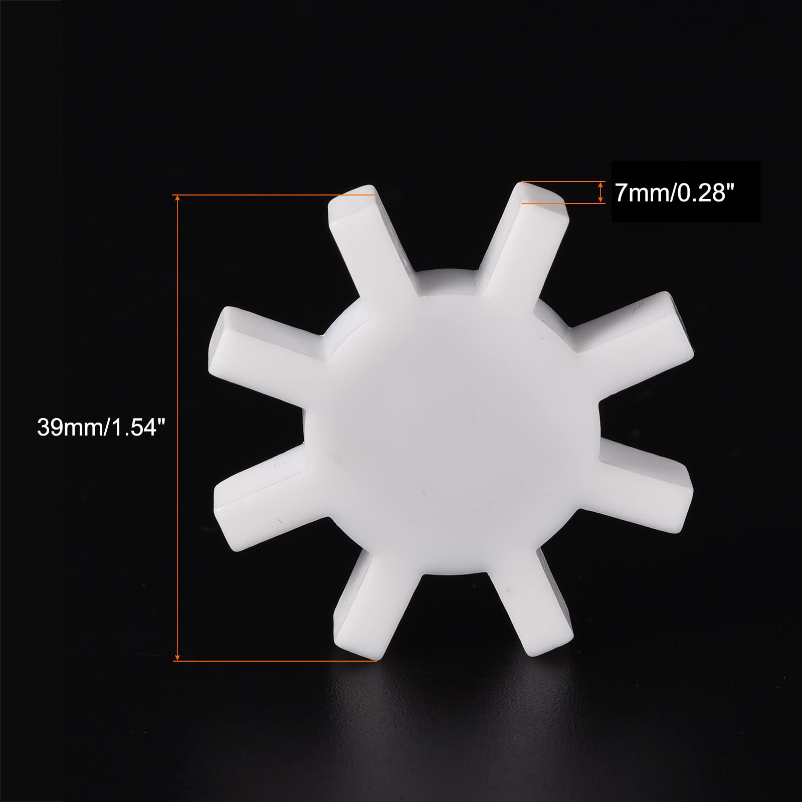 MECCANIXITY Magnetic Stirrer Mixer Stir Bar Rod 39mm(1.54") Gear Shape Coating Magnet White for Laboratory