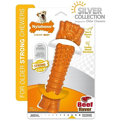 Nylabone Strong Chew Silver Collection Chew Toy for Senior Dogs, Beef Flavor, X-Large/Souper (1 Count)