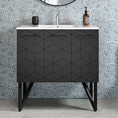 Swiss Madison Well Made Forever Annecy Bathroom Vanity, 35.05 x 35.95 x 41.85, Phantom 36